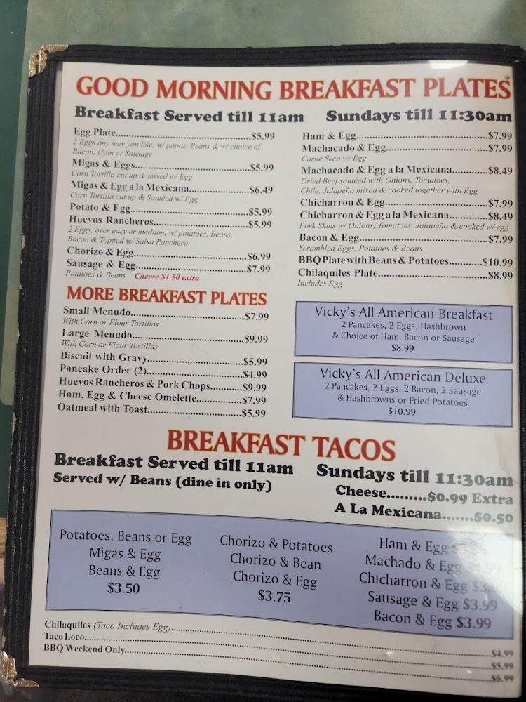 Vicky's Restaurant Menu image 1